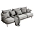 Modern 3 Seater Fabric Sofa 3D model small image 5