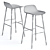 Modern Black Steel Bar Stool 3D model small image 2