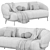 Elegance in Juliet Fabric Sofa 3D model small image 5