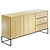 Modern Oak Steel Sideboard 3D model small image 1