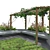 Pergola Backyard with Crape Vine 3D model small image 4