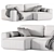 Vienna Velvet Grey Corner Sofa 3D model small image 4