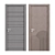 Modern Linea Wood Metal Doors 3D model small image 2