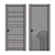 Modern Linea Wood Metal Doors 3D model small image 6