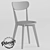 York Oak Wood Chair 3D model small image 2