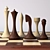 Handmade Chess Board, Wood Textures 3D model small image 3