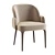 Primo Collection Beige Microvelour Chair 3D model small image 1