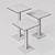 Yaki Marble Metal Side Tables 3D model small image 4