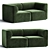 Eave Modular Sofa in City Velvet 3D model small image 1