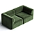 Eave Modular Sofa in City Velvet 3D model small image 2