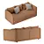 Leather Comfort Sofa 3D model small image 2