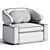 Modern Vienna Way Club Chair 3D model small image 4