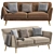 Modern Mustard 3-Seater Sofa 3D model small image 1