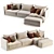 Custom Melbourne Sectional Sofa 3D model small image 2