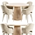 Modern Teak Dining Set Design 3D model small image 1