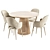 Modern Teak Dining Set Design 3D model small image 2