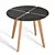 Round Dining Table with Black/White Finish 3D model small image 3