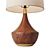 Walnut Base Brass Accent Lamp 3D model small image 2