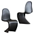 Sleek Modern Plastic Chair 3D model small image 1