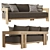 Restoration Hardware Teak Sofa 84 3D model small image 1