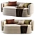 Modern Group Three-Seat Sofa 3D model small image 2