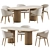 Elegant Dining Set with Angelcerda Chair 3D model small image 2