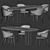 Elegant Dining Set with Angelcerda Chair 3D model small image 4