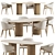 Elegant Dining Set with Angelcerda Chair 3D model small image 6