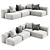 Modern Style 4-Seater Sofa Set 3D model small image 1