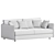 Elegant Gray-Blue Sleeper Sofa 3D model small image 3