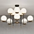 Modern Ceiling Chandelier Black Brass 3D model small image 5