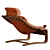 Retro Swedish Leather Lounge Chair 3D model small image 2