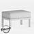 Metal Textile Loft Bench 3D model small image 2