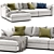 Luxury Ellington Chaise Sofa Feminine 3D model small image 1