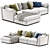 Luxury Ellington Chaise Sofa Feminine 3D model small image 2