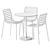 Sleek Steel Cafe Table & Chair 3D model small image 6