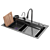 Black Stainless Steel Waterfall Kitchen Sink 3D model small image 1