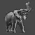 Vintage Elephant Brass Sculpture 3D model small image 7