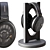 Premium Audio Headphone Set with Stand 3D model small image 1