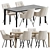 Modern Dining Set: Table & Chairs 3D model small image 3