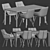 Modern Dining Set: Table & Chairs 3D model small image 4