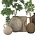 Wooden Pot Decorative Tree Collection 3D model small image 5