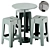  Modern Butter Bar Stool & Linear Cafe Table 3D model small image 1