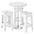  Modern Butter Bar Stool & Linear Cafe Table 3D model small image 6