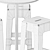  Modern Butter Bar Stool & Linear Cafe Table 3D model small image 7