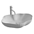 Gold Accent White Wash Basin 3D model small image 3