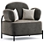 Modern Gray Wing Sofa Chair 3D model small image 2