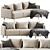 Modern Corner Archi Sofa Set 3D model small image 2