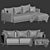 Modern Corner Archi Sofa Set 3D model small image 5