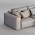 Modern Gray Corner Sofa Set 3D model small image 4